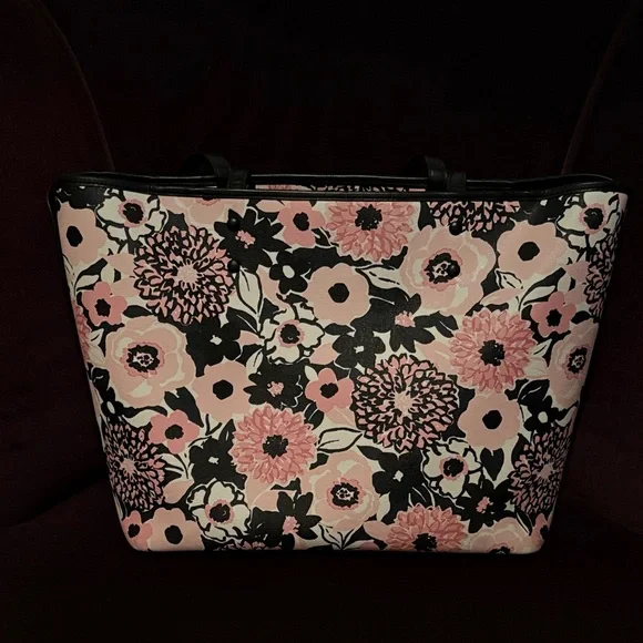 Kate Spade Pink and Black Dahlia Tote. EUC - Picture 2 of 6